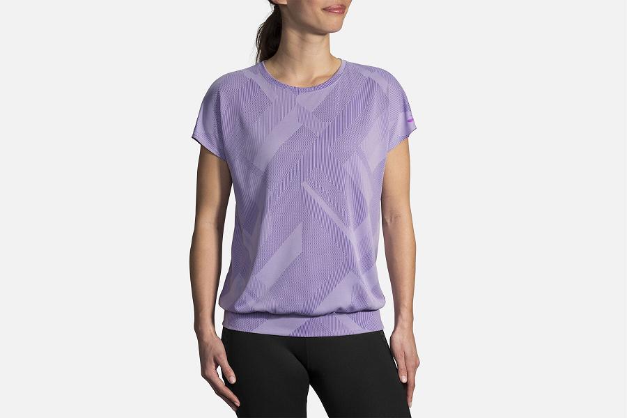Brooks Array Women Sport Clothes & Running Shirt Purple JCN802167